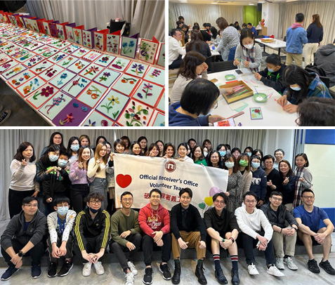 ORO Volunteer Team prepared paper quilling Chinese New Year greeting cards to the elderly