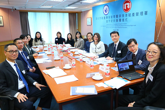 Signing Ceremony of the Cooperation Arrangement cum Working Meeting between the Official Receiver’s Office (ORO) and the Bankruptcy Affairs Administration of Shenzhen Municipality (BAAS)