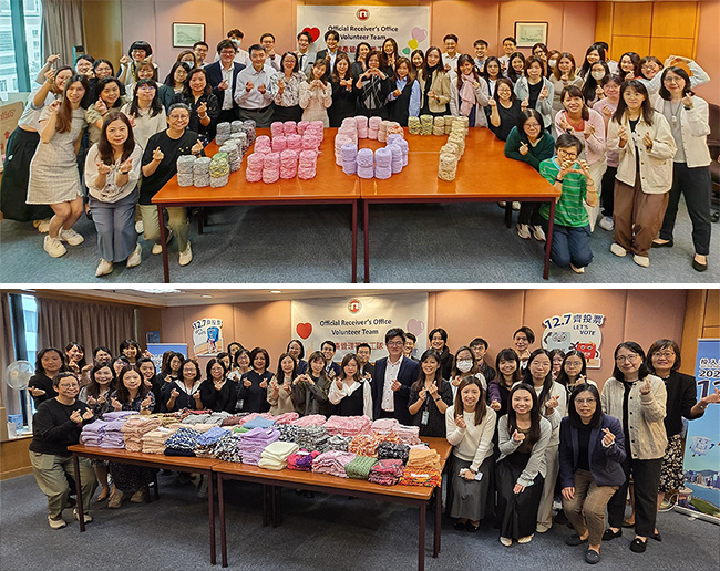 ORO Volunteer Team knitted scarves for the elderly